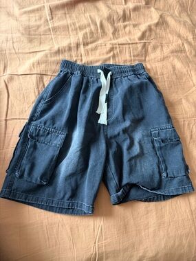 Men's Cargo Drawstring Shorts - Navy